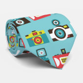 Leuke kleurrijke Retro Lomo camera's patroon (blau Stropdas (Opgerold)