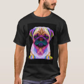 Leuke kleurrijke Retro Pop Art Pug Classic T-shirt (Voorkant)