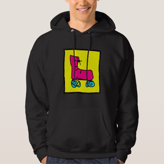 Leuke Kleurrijke Roller Skates Hoodie (Voorkant)