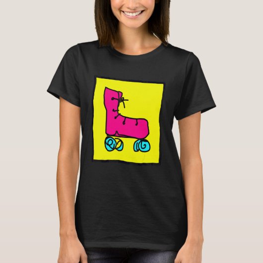 Leuke Kleurrijke Roller Skates T-shirt (Voorkant)