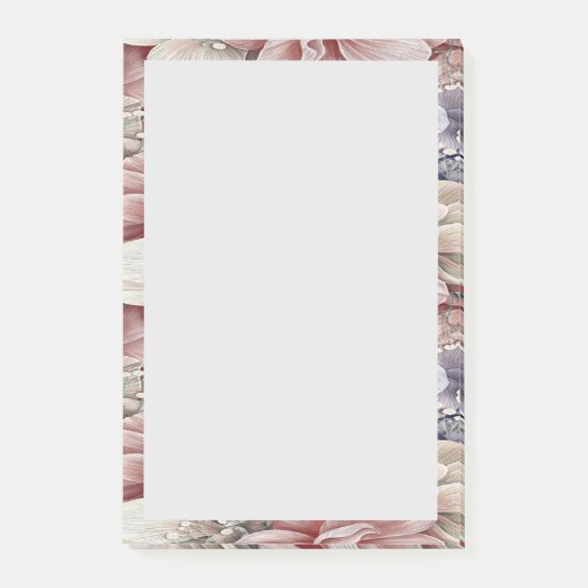 Leuke kleurrijke roze blauwe bloemen post-it® notes (Voorkant)
