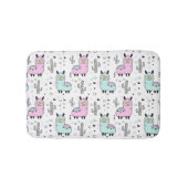 Leuke & Kleurrijke Roze Llama kinder Badmat (Voorkant)