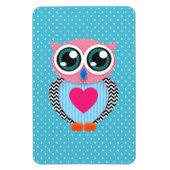 Leuke kleurrijke roze polka stippen grappige uil magneet (Verticaal)