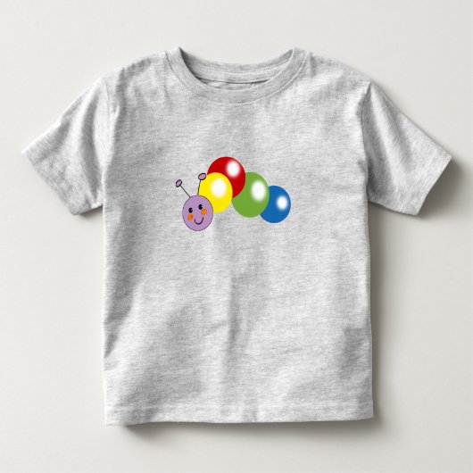 Leuke kleurrijke rups kinder shirts (Voorkant)