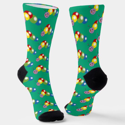 Leuke kleurrijke rups sokken (Gebogen)
