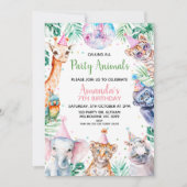 Leuke kleurrijke Safari Calling Party Dieren Verja Kaart (Voorkant)