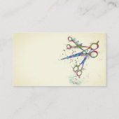 leuke , kleurrijke schaar kunst ivoor visitekaartje (Achterkant)