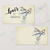 leuke , kleurrijke schaar kunst ivoor visitekaartje (Voorkant / Achterkant)