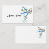 leuke kleurrijke schaar kunst op wit voor gebruik visitekaartje (Voorkant / Achterkant)