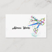 leuke kleurrijke schaar kunst op wit voor gebruik visitekaartje (Voorkant)