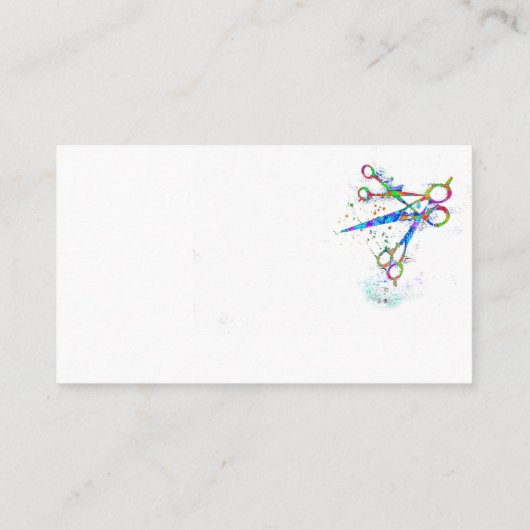 leuke , kleurrijke schaar - kunst op witte toneel visitekaartje (Achterkant)