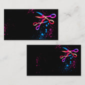 leuke kleurrijke schaar kunst op zwart voor gebrui visitekaartje (Voorkant / Achterkant)