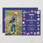 Leuke kleurrijke Schattigee hond verjaardagsfeestj Kaart (Voorkant / Achterkant)