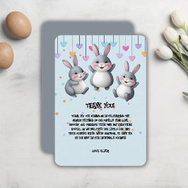 Leuke kleurrijke Schattigee Hoppers Bunny Baby sho Bedankkaart