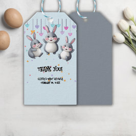 Leuke kleurrijke Schattigee Hoppers Bunny Baby sho Cadeaulabel