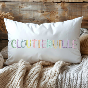 Leuke kleurrijke schets Cloutierville Louisiana Kussen