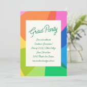 Leuke kleurrijke script vet regenboog afstudeerfee kaart (Staand voorkant)