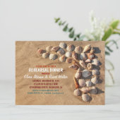 Leuke kleurrijke Seashells Beach repetitie diner Kaart (Staand voorkant)