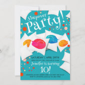 Leuke Kleurrijke Sleepover Cat Slumber Party Kusse Kaart (Voorkant)