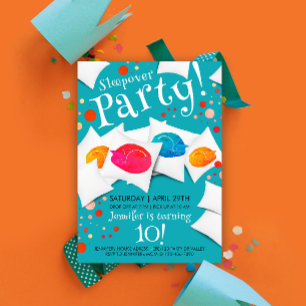 Leuke Kleurrijke Sleepover Cat Slumber Party Kusse Kaart