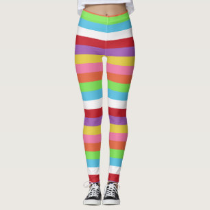 Leuke kleurrijke snoepjes strepen patroonpanty's leggings