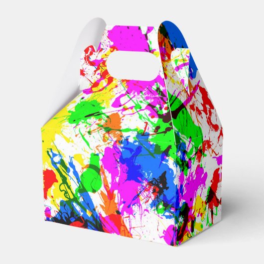 Leuke kleurrijke spatverf ontwerp bedankdoosjes (Achterkant)