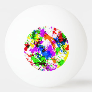 Leuke kleurrijke spatverf ontwerp pingpongbal