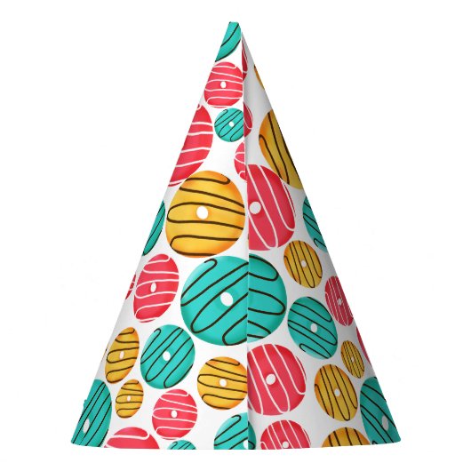 Leuke kleurrijke sprinkle donut feesthoedjes (Achterkant)