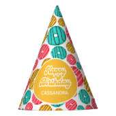 Leuke kleurrijke sprinkle donut feesthoedjes (Voorkant)