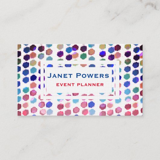 Leuke kleurrijke stippen abstract Patroon Custom Visitekaartje (Voorkant)