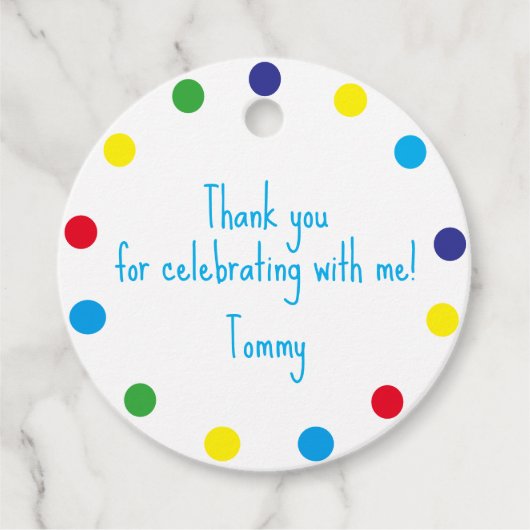Leuke Kleurrijke Stippen Kinderen Bedankt Bedankjes Labels (Voorkant)