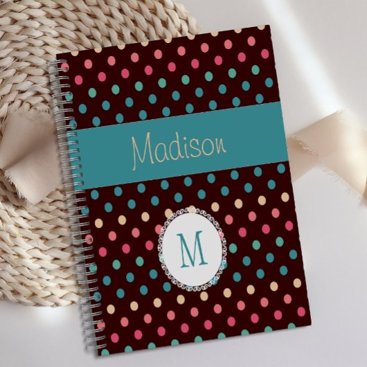 Leuke Kleurrijke Stippen Multikleur Modieus Monogr Planner