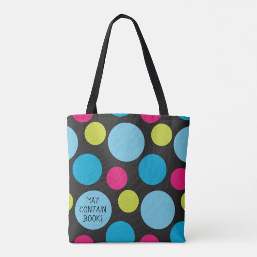 Leuke kleurrijke Stippen Pattern Hot Pink Turquois Tote Bag (Achterkant)