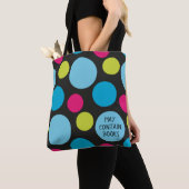 Leuke kleurrijke Stippen Pattern Hot Pink Turquois Tote Bag (Dichtbij)
