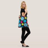 Leuke kleurrijke Stippen Pattern Hot Pink Turquois Tote Bag (Op model)