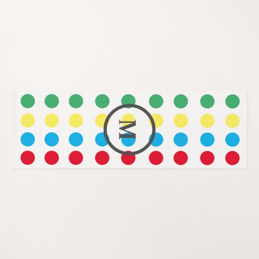 Leuke kleurrijke Stippen Pattern Monogram Yogamat (Voorkant (horizontaal))