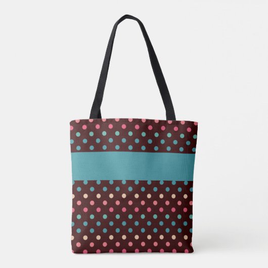 Leuke kleurrijke Stippen Trendy Initiaal Monogram Tote Bag (Achterkant)