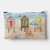 Leuke Kleurrijke Strandhuisjes Water Monogram Etui (Achterkant)