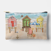 Leuke kleurrijke strandhutten Water Monogram Etui (Voorkant)