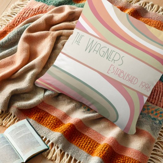 Leuke Kleurrijke Streep Gepersonaliseerde Naam Dat Kussen