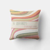 Leuke Kleurrijke Streep Gepersonaliseerde Naam Dat Kussen (Achterkant)