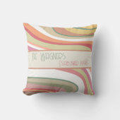 Leuke Kleurrijke Streep Gepersonaliseerde Naam Dat Kussen (Voorkant)