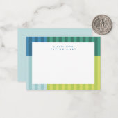 Leuke kleurrijke strepen cute gepersonaliseerde ki notitiekaartje (Voorkant / Achterkant in situ)