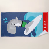 Leuke Kleurrijke Surfen Whale Beach Handdoek (Voorkant)