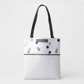 Leuke kleurrijke Tegel Polka Dot Naam Tote Bag (Voorkant)