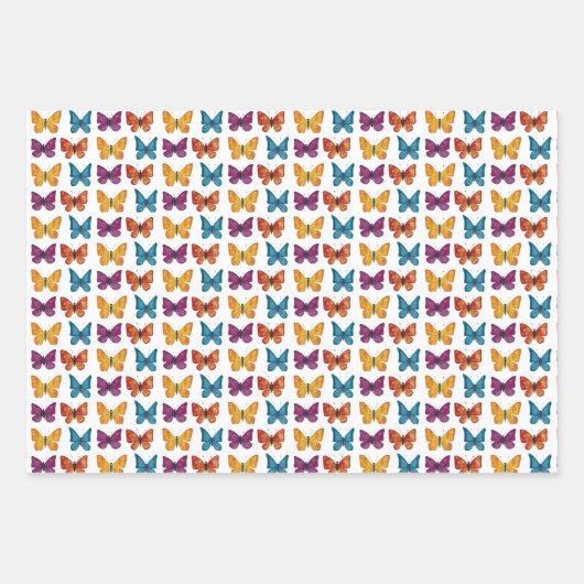 Leuke kleurrijke terug naar school Waterverf vlind Inpakpapier Vel (Voorkant 2)