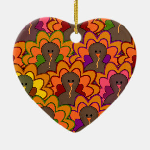 Leuke Kleurrijke Thanksgiving Kalkoenen Keramisch Ornament
