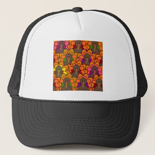 Leuke Kleurrijke Thanksgiving Kalkoenen Trucker Pet (Voorkant)