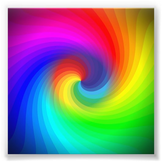 Leuke Kleurrijke Tie Dye Regenboog Wervelend Kunst Foto Afdruk (Voorkant)