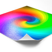Leuke Kleurrijke Tie Dye Regenboog Wervelend Kunst Foto Afdruk (Hoek)
